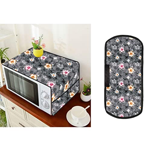 Image of Wings Star Oven Top Cover for LG 21 Litre Convection Microwave Oven MC2146BL Black - Microwave Top Cover with 4 Utility Pockets and 1 Oven Handle Cover KUM87