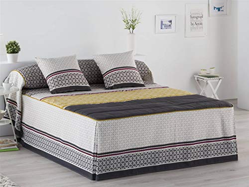 JVR Tejidos Colcha edredón Aruba - Cama 135 cm - Color Amarillo