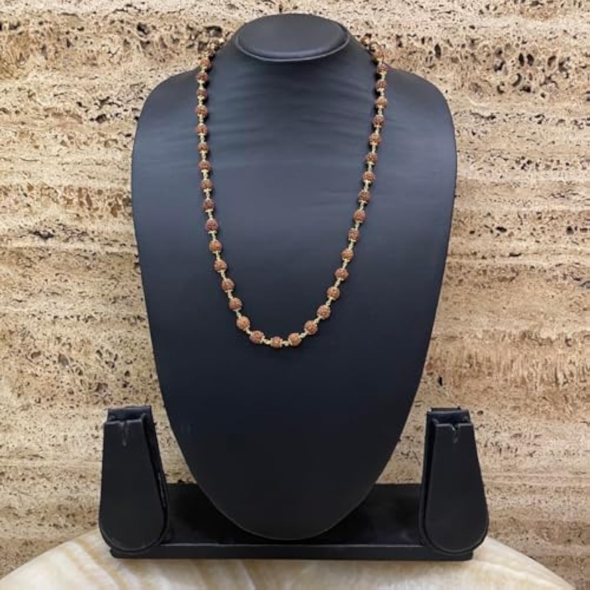Rudraksha Mala with Gold Plated Chain, Traditional Necklace
