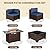VONZOY Patio Furniture Set with 44'' Propane Gas Firepit Table, 8 PCS Outdoor Sectional Conversation Sets with High Back, Navy Blue (Waterproof Cover Included)