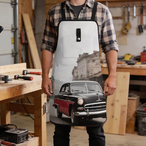 Delantal Vintage Car para hombres y mujeres con 8 bolsillos miniatura 5
