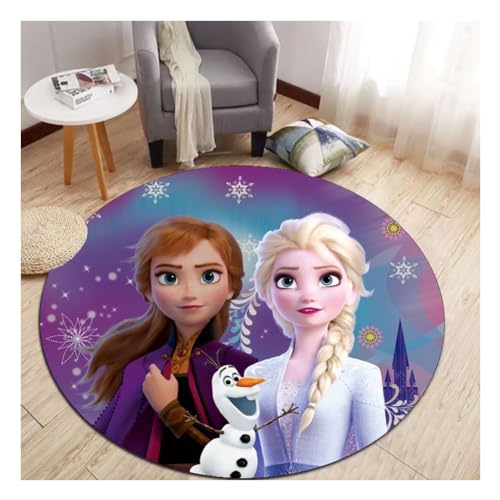 BLuvLy Frozen Anime Game rutschfeste Teppich, 3D-Druckspiel Runde Matte Bodenmatte...