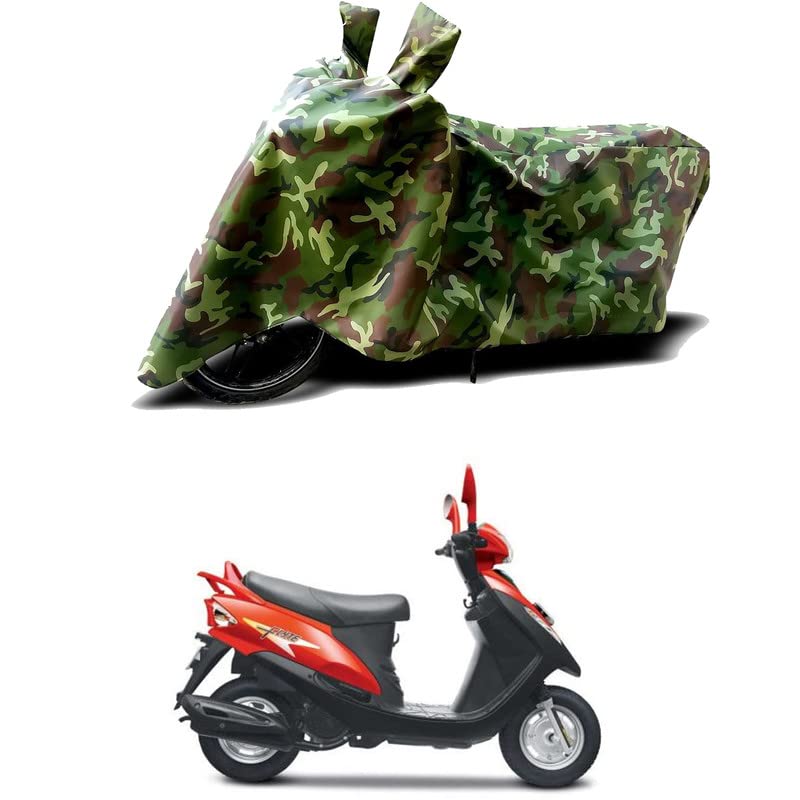 Image of 100% Water Resistant Bike Scooty Two Wheeler Body Cover Compatible for Mahindra SYM Flyte /UV-Rays /Heat Protection /Birds Dropping /Scratchproof /Dust Proof /Waterproof /All Varient[Green MJ]