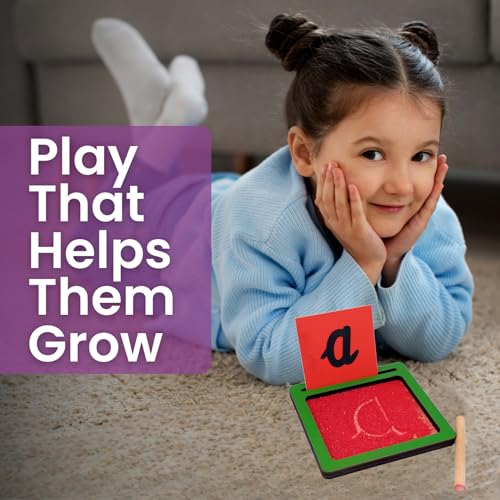 Image of Tantrums Coloured Sand Paper with Tray| Learning Fun Education Puzzle Learning Aid for Kids (Multicolor Pieces) (Cursive)