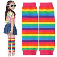 Sintege Kids Rainbow Stripe Leg Warmers for Boys & Girls, Age 6 Months to 5 Years