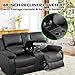 SIENWIEY Manual Recliner Sofa Set，Bonded Leather Reclining Sofa and Loveseat Set with Drop Down Table&Storage Console&Cup Holders，Leather Couch Set for Living Room(3+2)