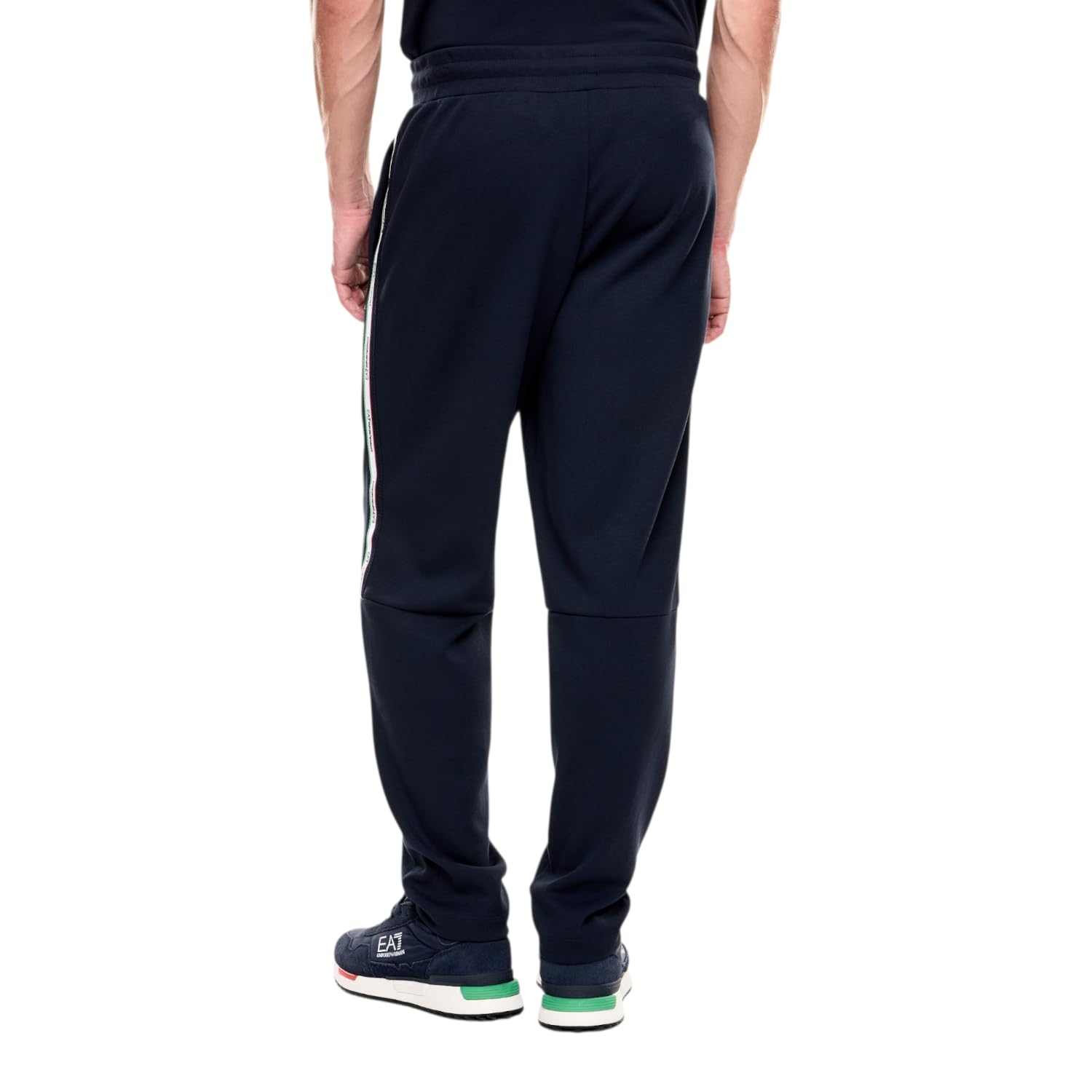 EA7 Emporio Armani (7M001866-AF12660-UB102) męskie spodnie dresowe w kolorze granatowym, Italian Spirit, ze ściągaczami, sznurkiem, z bawełny, kieszenie, logo
