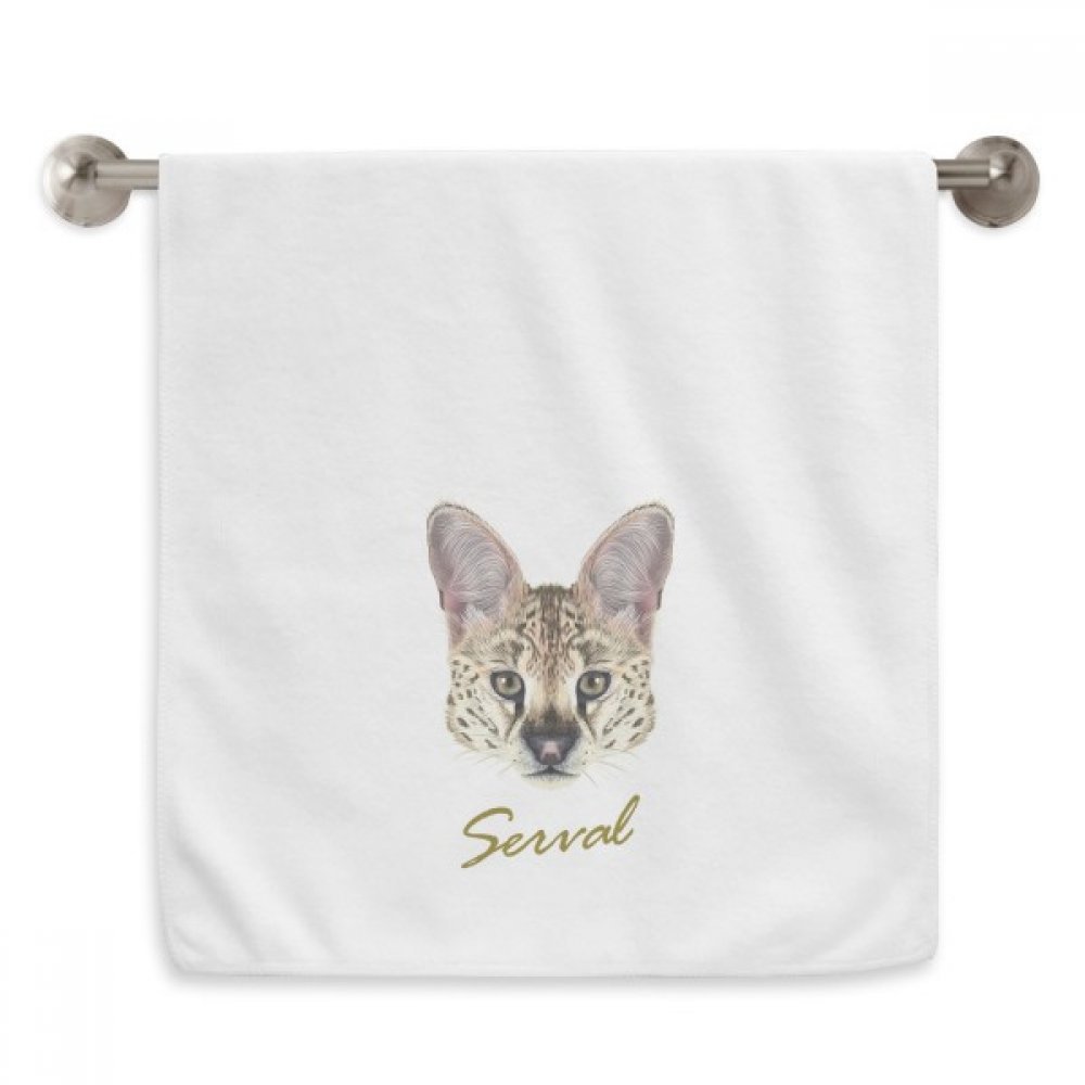Serviette serval sauvage blanche DIYthinker drap de visage moelleux 13x29 inch
