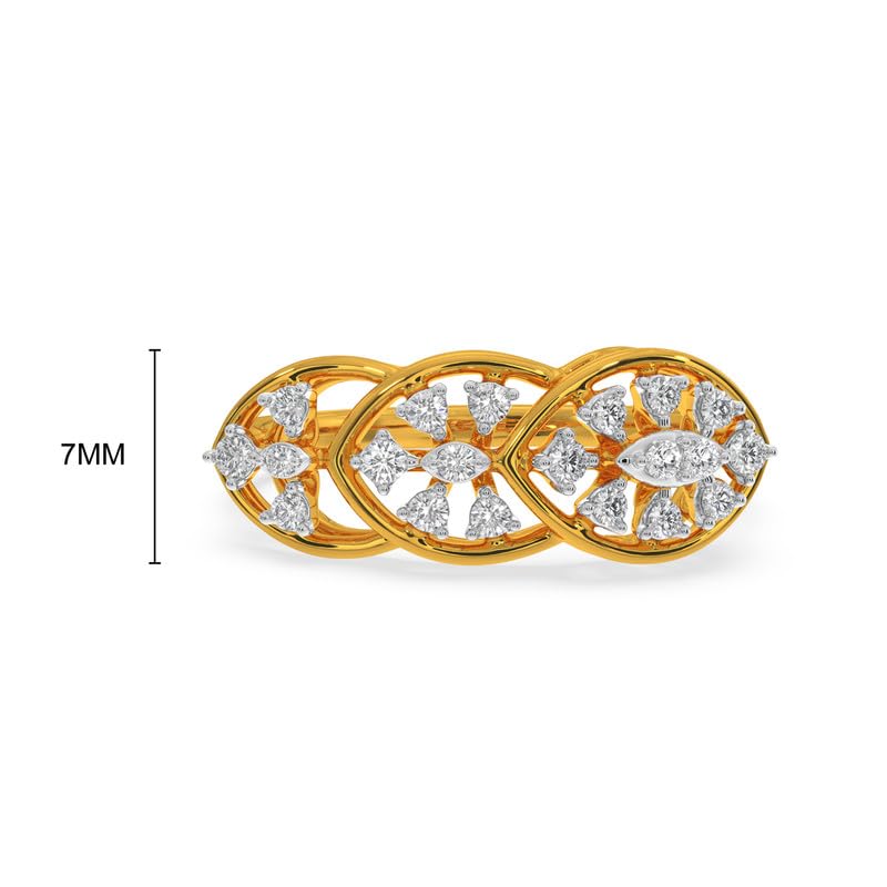 Image of KISNA 14k / 18k Real Gold & Diamond Ring | Diwali, Rakhi Rakshabandhan Gift for Sister /Bhabhi /Women | With Certificate of Authenticity & BIS-Hallmarked Gold Jewellery | Marlee Ring