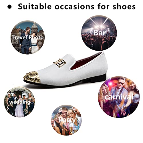 Image of Meijiana Mens Dress Shoes - Black Velvet Loafers for Men with Metal Buckle - Fashion Casual Business Formal Mens Black Dress Shoes - Comfortable Rubber Sole