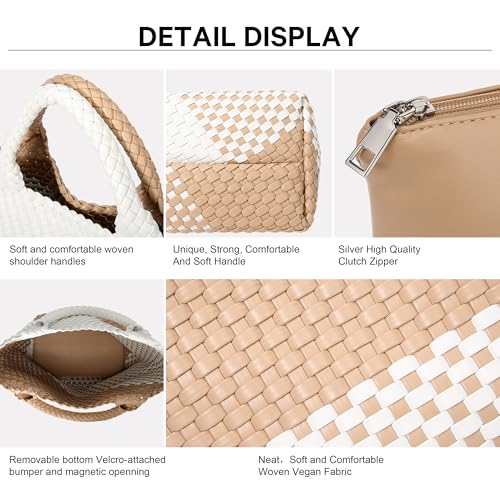 Image of Vegan Leather Purses for Women, Handmade Purses and Handbags Summer Beach Travel Tote Shoulder Bag | WOVEN