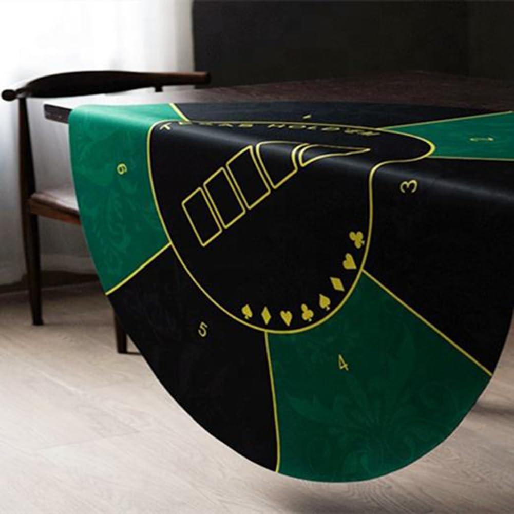Filzmatte für Tischspiele, 1,2 x 1,2 m, Poker, Texas Hold'em, runde Pokertischplatte, Tragetasche für 8 Spieler, Pokerspiele, Blackjack, Casino