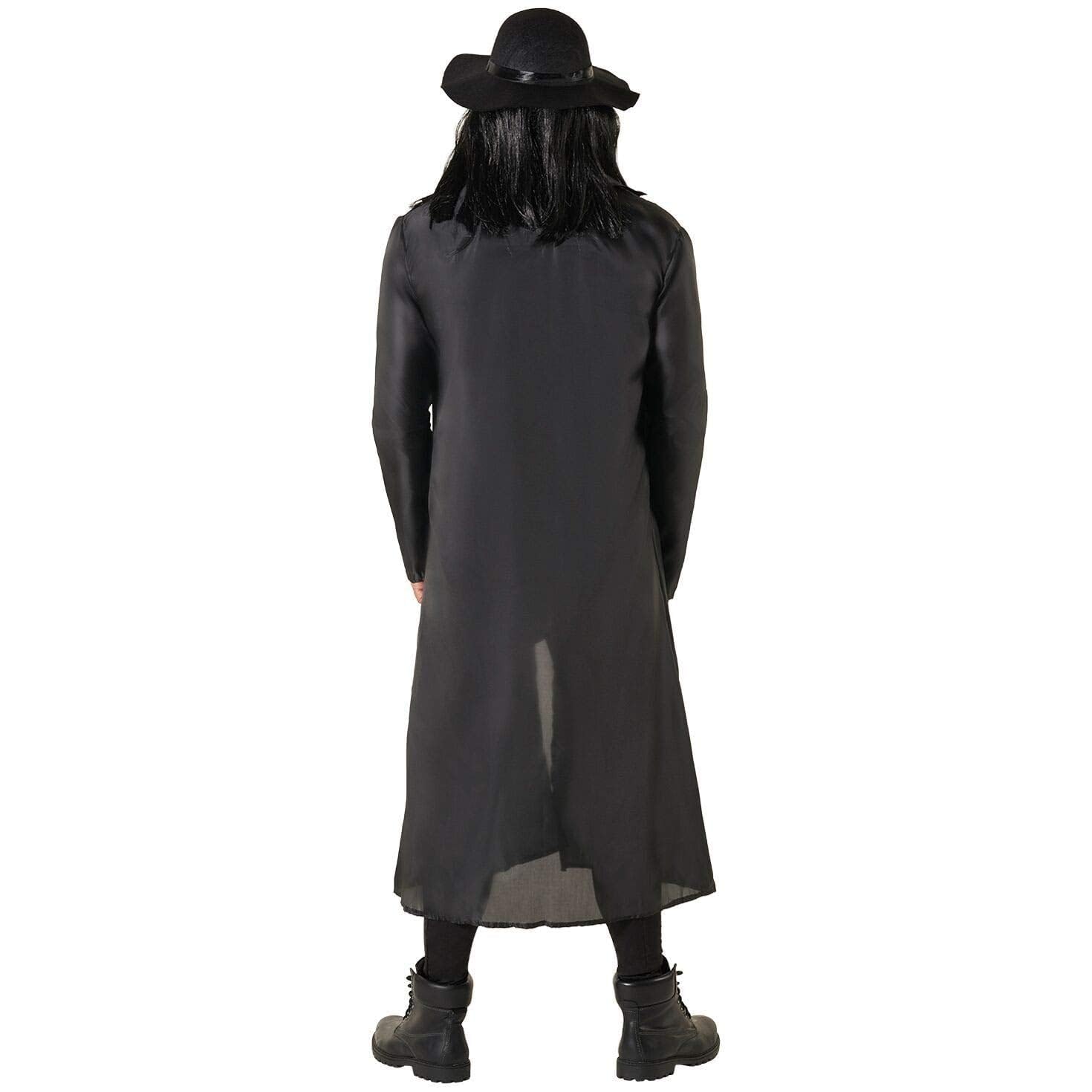Morph Disfraz WWE Undertaker Enterrador Hombre Lucha Libre Mono Negro Capa Sombrero Despedida Soltero Halloween