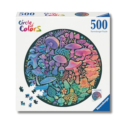 Ravensburger - Puzzle 500 Pezzi Funghi | Puzzle Per Adulti 500 Pezzi | Puzzle Adulti Per Bambini Dai 14 Anni In Su | Regalo Compleanno Per Bambini Dai 14 Anni In Su | Misure 52x52cm