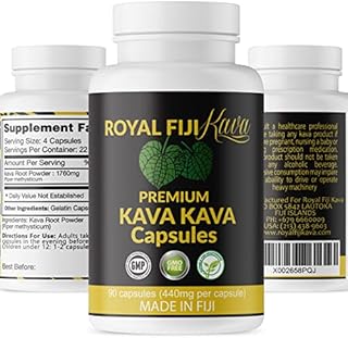 Royal Fiji Kava Pure Noble Kava Capsules Highest Grade Fijian Kava Kava Extract 1760mg Servings 100% Organic Relax Better with Kava Now