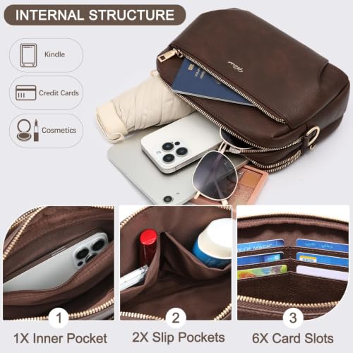 Image of Crossbody Bag for Women Vegan Leather Handbag Purse Anti Theft RFID
