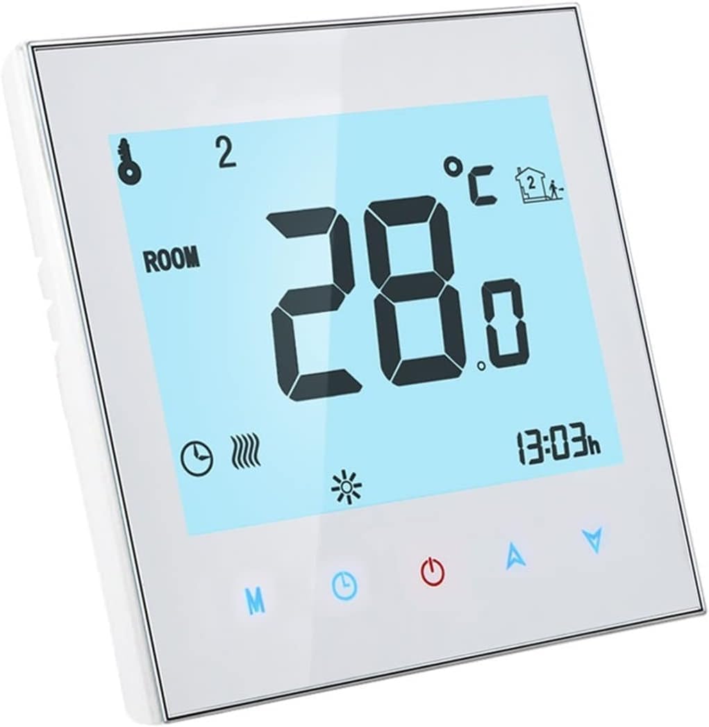 Termostato De Ambiente Inalámbrico Calefacción por Suelo Radiante Controlador De Temperatura del Hogar Controlador Rs485 Control Remoto Programable Semanal, WiFi Black, For Boiler