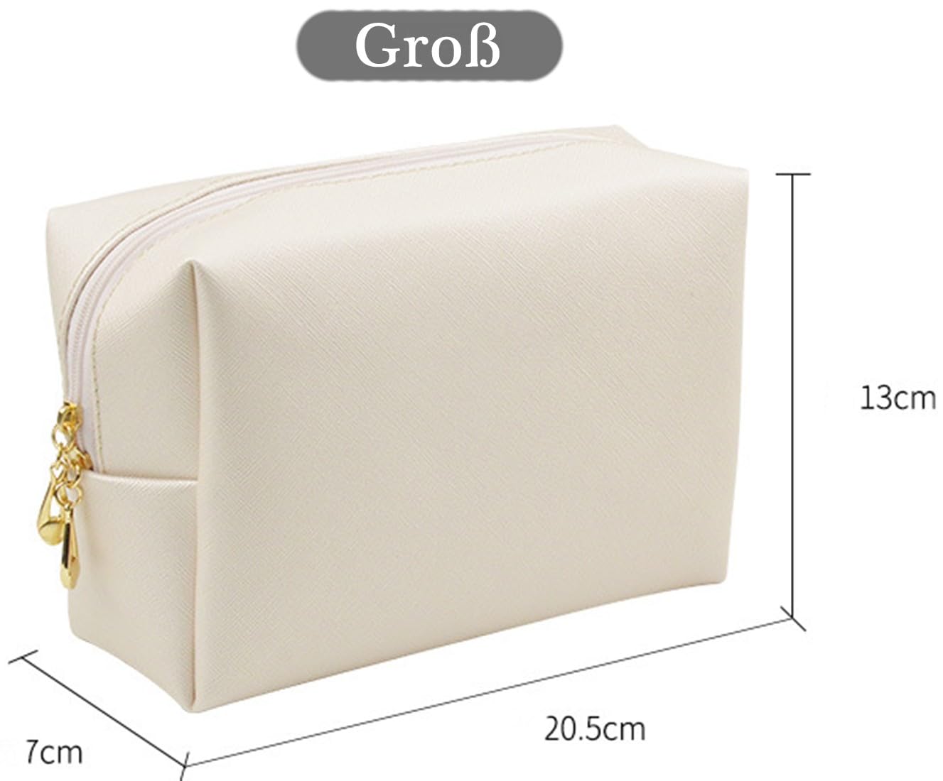 Large Capacity Travel Cosmetic Bag Women, Waterproof Portable PU Leather Toiletry Bag - Image 2