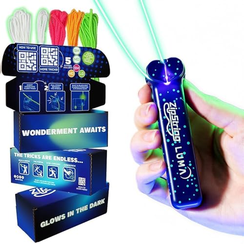 ZipString Luma - The Patented Glow-in-The-Dark Toy that Flies a Loop of String, Creates...