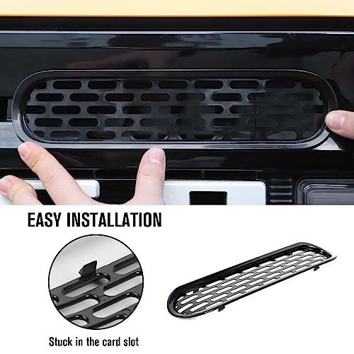 Image of Jimen Compatible with Ford Bronco 2021-2023, 6PCS Front Grille Inserts Mesh Grill Cover Exterior Trim Accessories (Black)