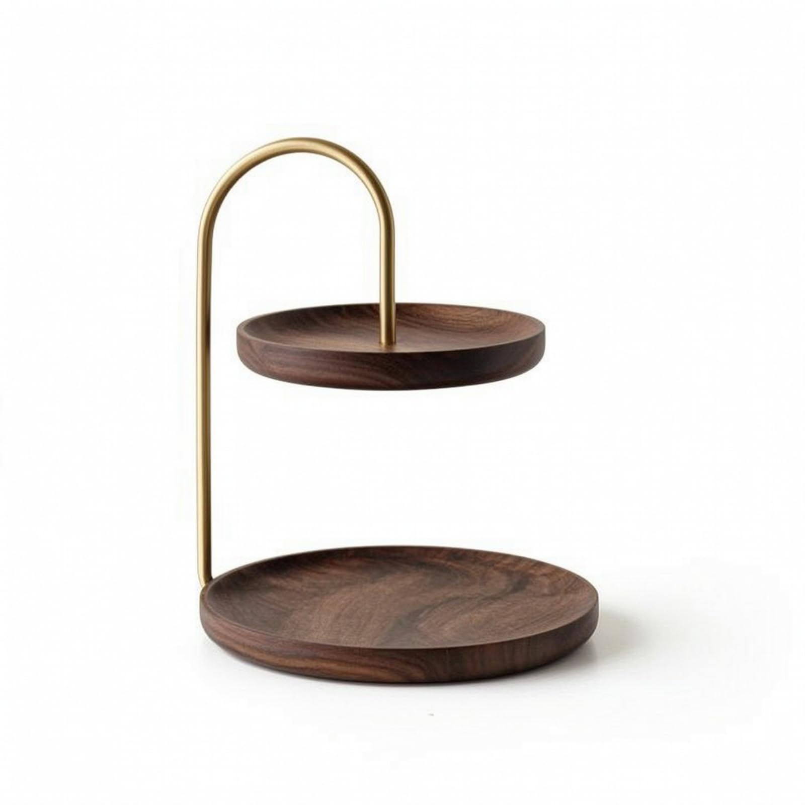 Baoblaze Vassoio Portagioielli da Scrivania Portagioie Organizer Espositore Porta Anelli Portachiavi in E Ottone Telaio Verticale Compatto Due Ripiani Adatto per Comò Consolle Soggiorno 20x20x24cm