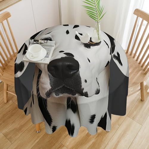 Nappe ronde imprimée dalmatien, l'élégance pour table à manger
