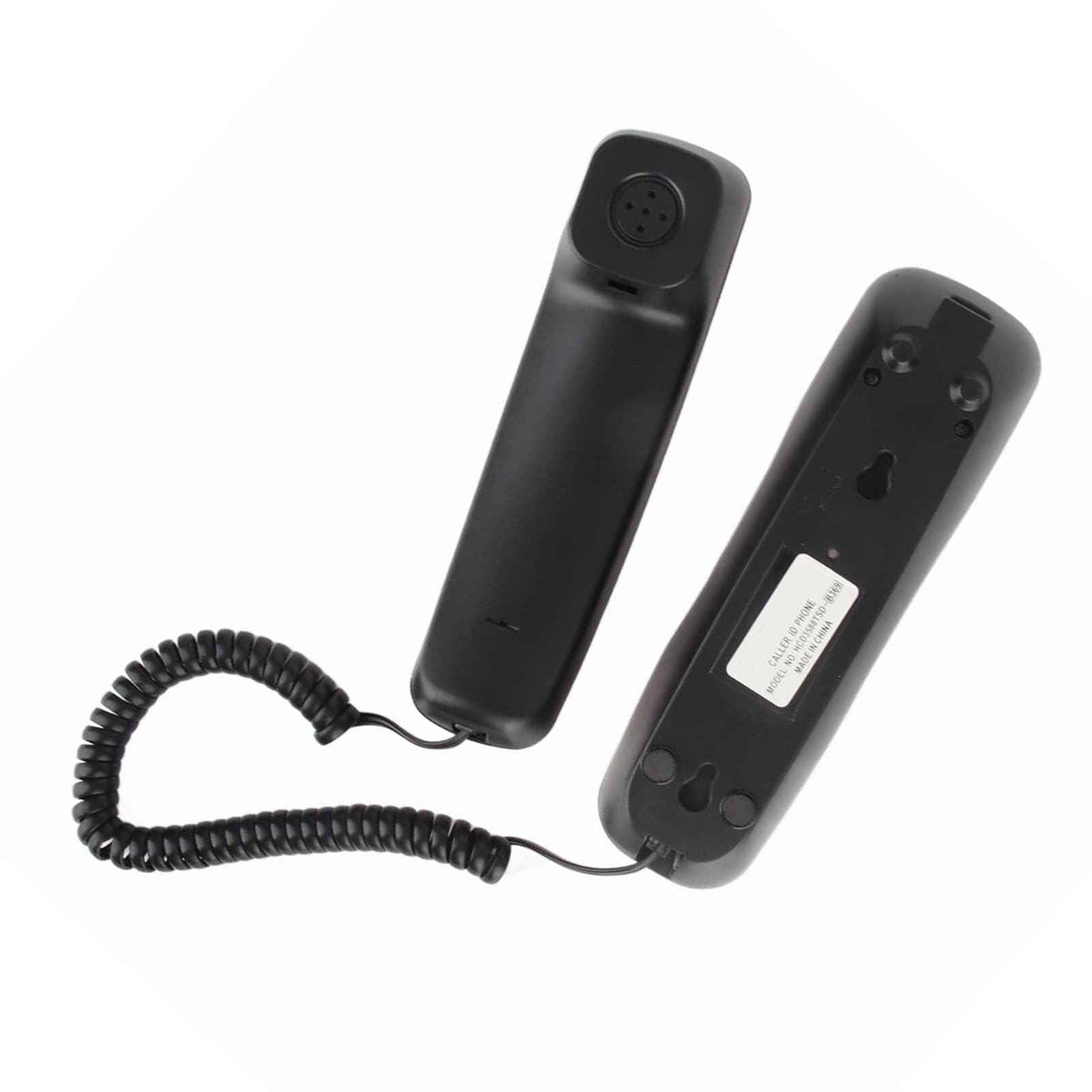 Generic Mini Telefono da Parete Multifunzione con ID Chiamante, 38 Memorie in Entrata, Display LCD per Comunicazioni in Ufficio Domestico (BLACK)