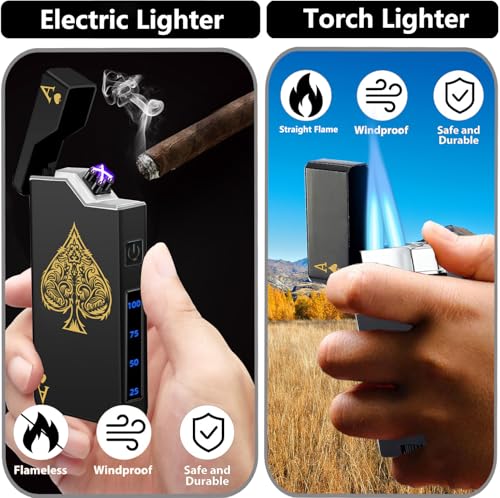 Encendedor eléctrico tipo soplete 2 unidades recargable USB miniatura 6