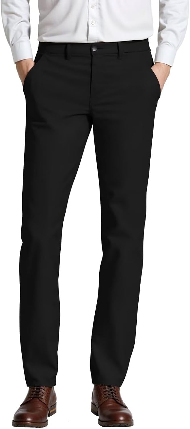 ETHANOL Mens Work Casual Comfort Fit Tech Stretch Slim Performance Wrinkle Resistant Dress Pants
