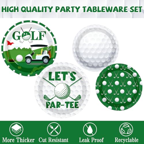 Image of Golf Party Decorations, All-in-1 Golf Birthday Decorations with Balloons Let's Par-Tee Plates Napkins Cake Toppers Honeycombs Tablecloths and Banner for Sports Themed Birthday Baby Shower, Serve 24