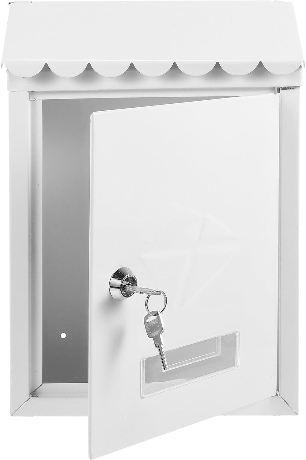 Vintage Wall-Mount Iron Mailbox with Lock Outdoor Household Post Box for Envelopes and Newspapers Weather-Resistant Metal Mailbox for Home and Garden Use