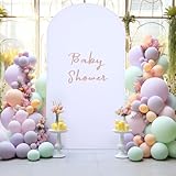 Picture of White Arch Cover Spandex Arch Backdrop Cover 7.2FT Arch Stand Cover Arch Covers Stretchy Backdrop for Wedding Birthday Party Decoration Baby Shower Banquet Ceremony
