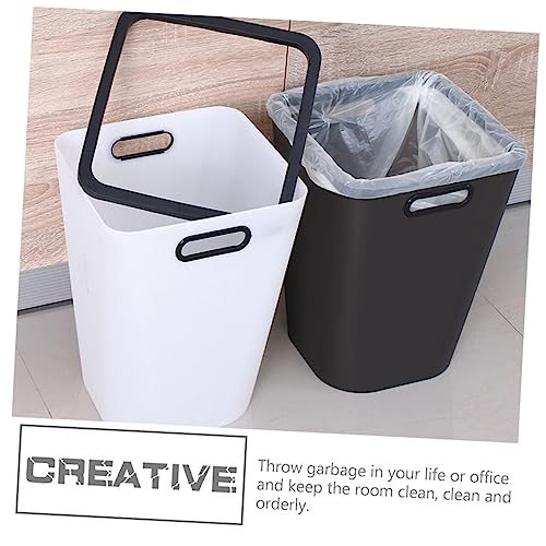Caneca de basura rectangular blanca de plástico miniatura 3