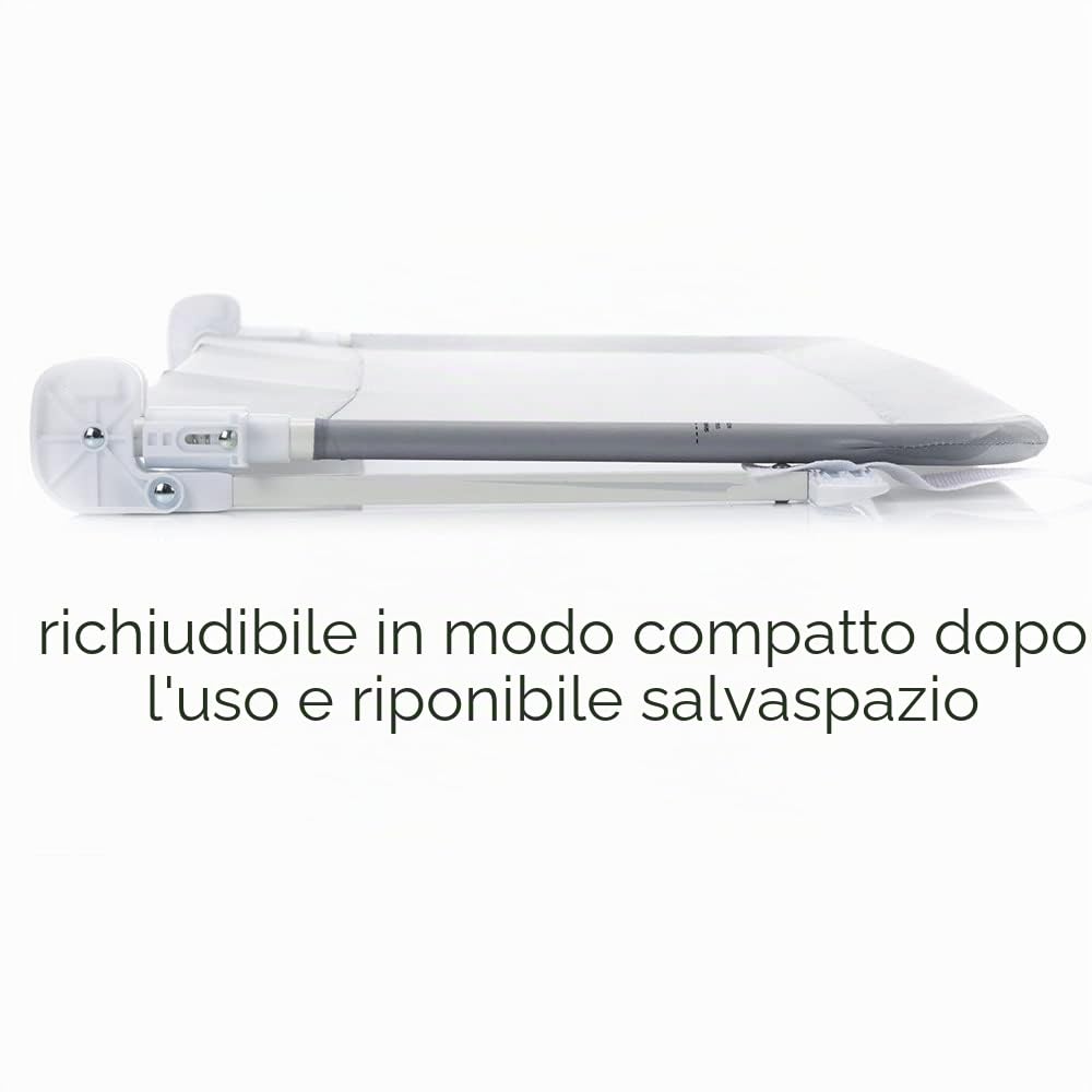 Fillikid sponda letto bambini e neonati più alta 150 x 50 cm - barriera lettino bambino pieghevole per letti standard e boxspring - grigio bianco
