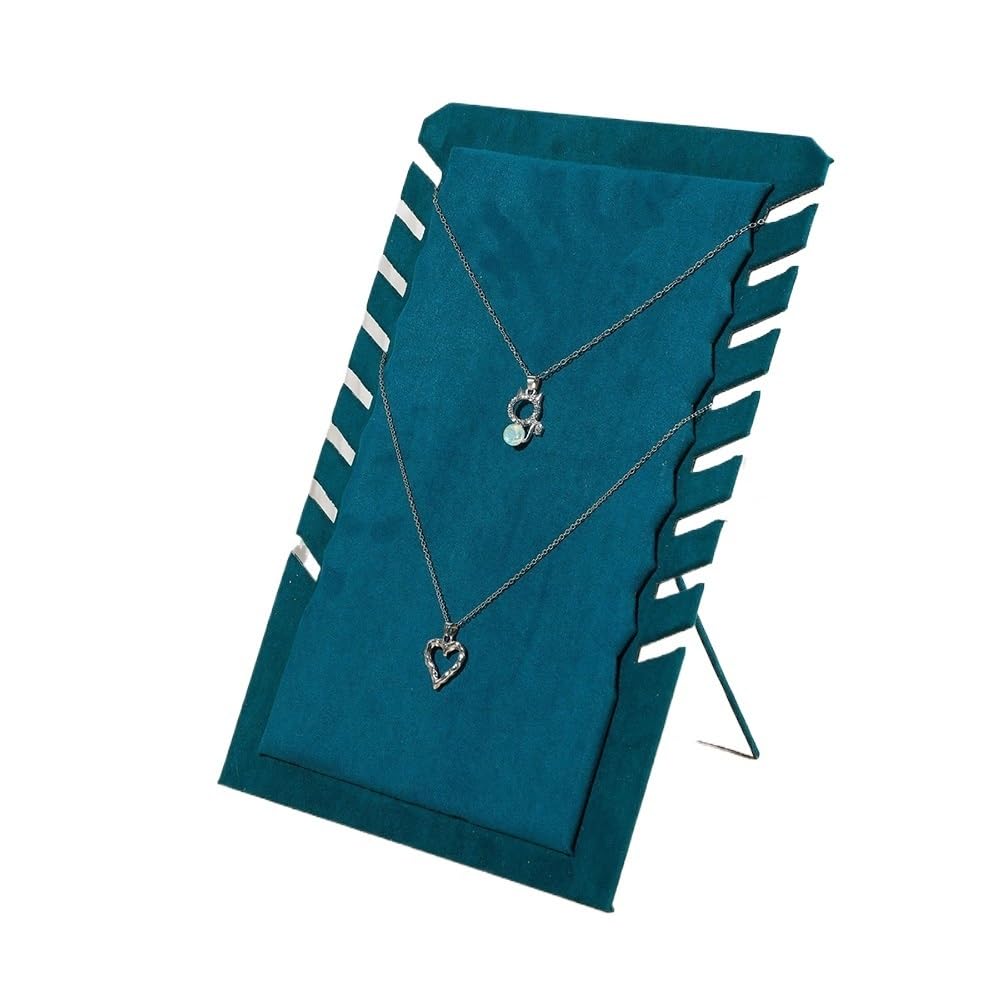 CJHFR472SG Jewelry Organizer Stands Velvet Necklace Display Stand with T-Bar for Necklaces Pendants Boutique Showcase Jewelry Display Stand(Blue)