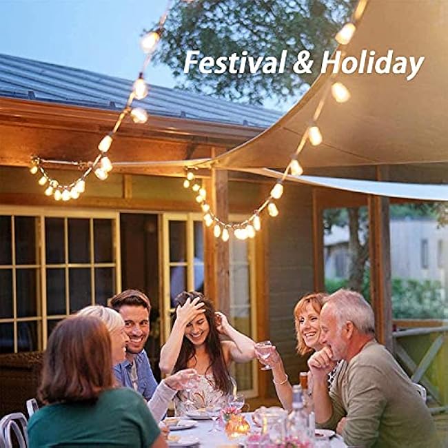 Afirst Outdoor String Lights 20FT with 22 Edison Bulbs Vintage Black Bistro Lights Waterproof ST40 String Lights for Patio Backyard Party Wedding