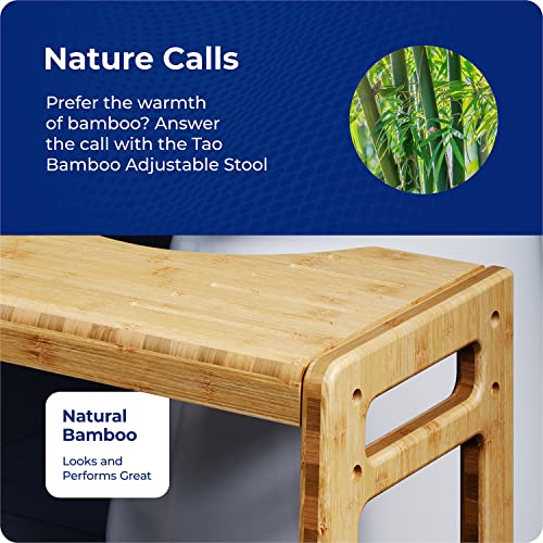 Image of Squatty Potty Tao Bamboo Adjustable Toilet Stool, 7 inch & 9 inch Height, Bathroom Stool for Kids and Adults, Brow