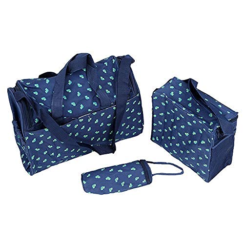 Ubersweet Imported 1X(4pcs Cute As Button Embroidery Baby Nappy Changing Bags Sets Dark Blue A1G1)_101899
