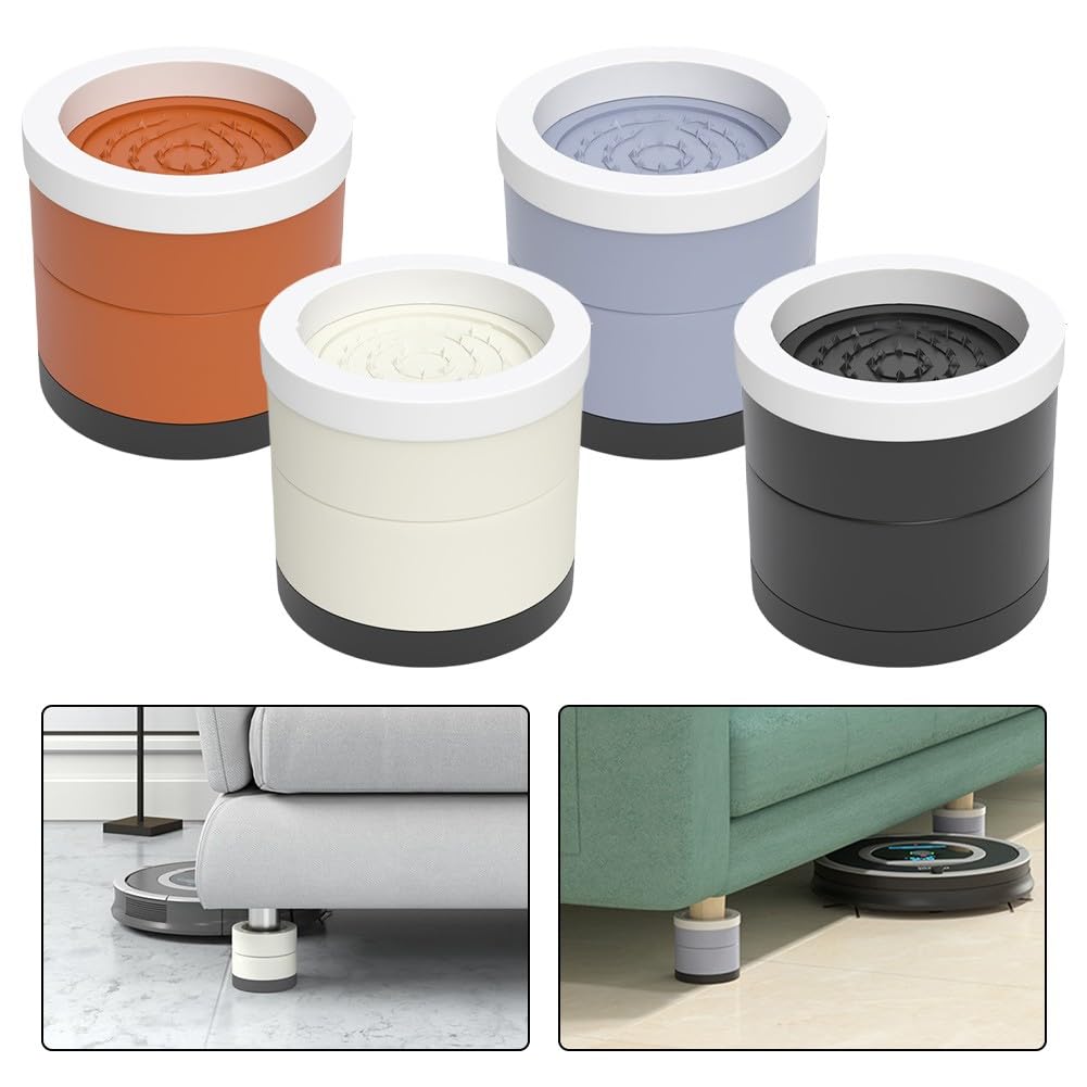 Rehausseurs de meubles anti-vibrations 500 kg lot de 4 plots souples abricot pour table