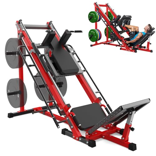 GAOMON Leg Press Hack Squat Machine Combo, Professional Leg Press Machines for Home Gym, Specialty Leg Press Machine for Full Lower Body Workout with Linear Bearing and Calf Block