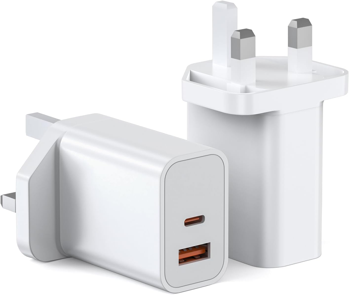 (2 Pack) 20W USB C Plug Fast Charger Dual Port USB Type C Wall Charger Compatible with iPhone, iPad, AirPods, and More