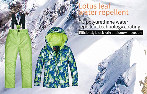 Image of Girls /Boys Snowsuits Hooded Insulated Windproof Winer Coats Ski Jacket Snow Pants Set