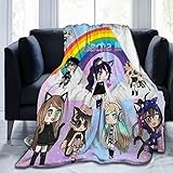 DHOUTSL Blanket, Gacha Game Life Anime Flannel Throw Blankets for Bedroom Living Room Sofa Soft Bed Blankets 40'x30'