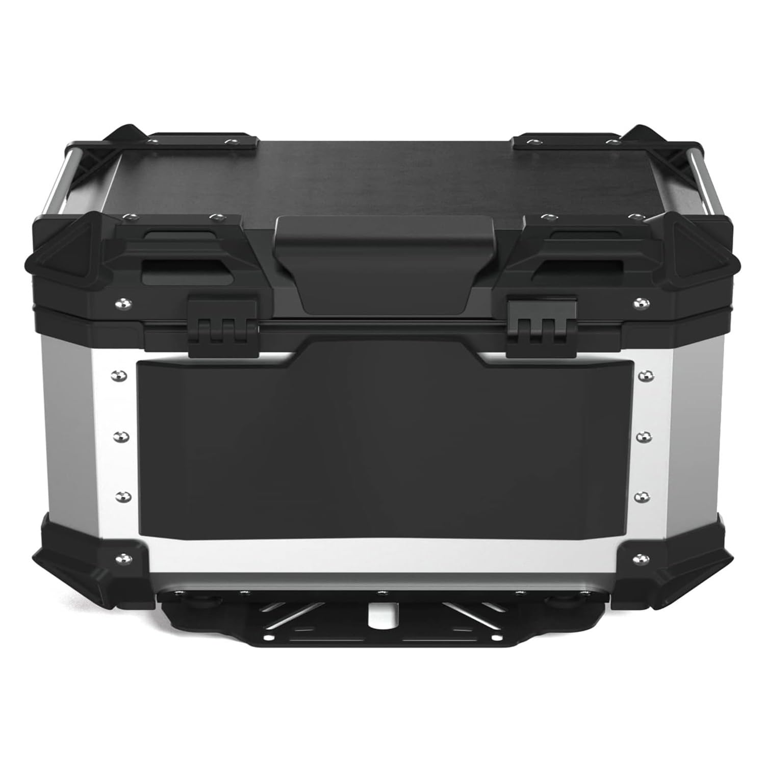 Maletero para Moto, Caja para Casco, Funda Superior Impermeable 65L 85L 100L Baúl Trasero De Aluminio con Bloqueo De Seguridad (Color: Plata, Size)