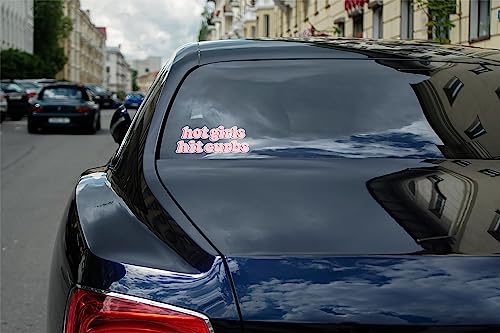 HADATKA1921 Hot Girls Hit Curbs Bumper Funny Stickers, Vinyl Waterproof for Car Stickers, Gift Stickers Ideas Meme for GenZ Ladies Driver, Cute Stickers for Adults, Size 7.5x3.75 Inches
