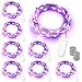 BrizLabs Luces Led Halloween con Pilas, 8 Piezas 2M 20 LEDs Micro Alambre de Plata Cadena de Luces, Impermeable Decorativas Guirnaldas Luces para Navidad Fiesta Hogar Bodas, Púrpura