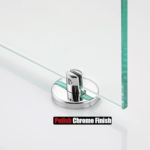 Miniatura 6 de JQK Estante de vidrio para baño cromado, almacenamiento de ducha de vidrio templado 30 por 5 pulgadas, montaje en pared cromado pulido de acero