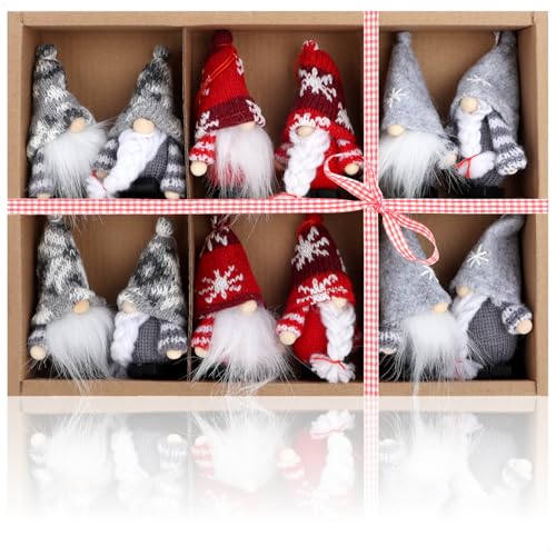 com-four® 12x Premium Weihnachtsbaum-Anhänger Wichtel -...