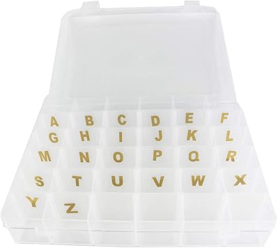Sivya 36 Grid Plastic Organizer Container Box with Adjustable dividers,Great for Your Letter Board with Stickers