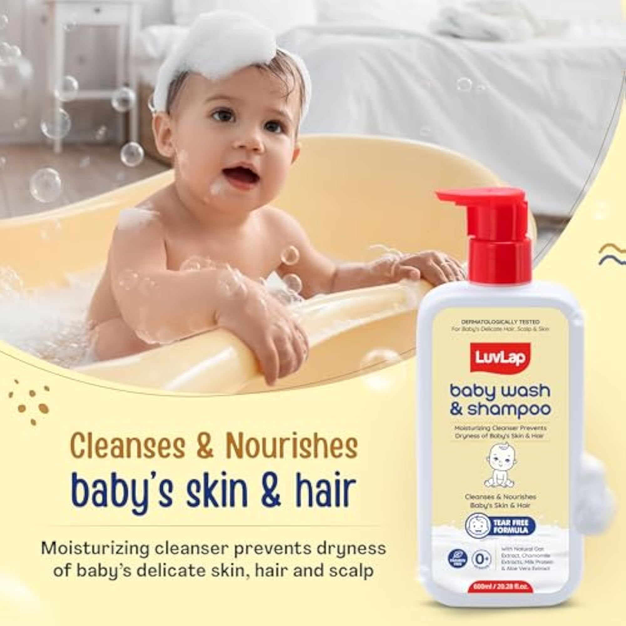 Baby Wash & Shampoo, Milky Soft Head to Toe Wash